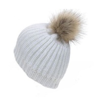 Knitted Beanie Hat.White Photo