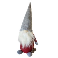 The Nordic Collection Nordic Grey Hat Gnome Santa Christmas Decor & Bells Ornament 50cm Photo