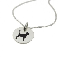 Beagle Dog Silhouette Sterling Silver Necklace with Chain Photo