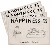 PepperSt Placemat Set - Happiness is breakfast in bed Photo