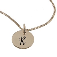 "Engraved Initial - R on 10mm Rose Gold-Plated Sterling Silver" Photo