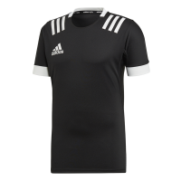 adidas Men's 3-Stripes Rugby Jersey - Black Photo