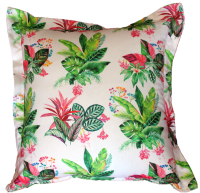 H Design H-Design Scatter Cushion Tropical Green & Pink Leaves Photo