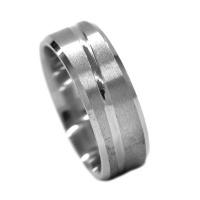 Xcalibur Matt 8mm Ring With Fine Curved Linear Inlay - Stainless Steel Photo