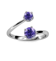 Crystalize 925 Silver February Birthstone Ring with Swarovski Crystals Photo