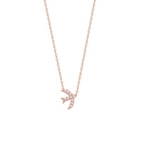Zircon Stone Swallow Necklace 925 Sterling Silver Photo