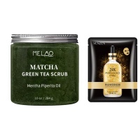 MELAO Organic Matcha Green Tea Face & Body Scrub Bundle Photo