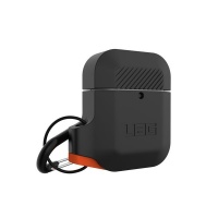 UAG Silicone Case For Apple Airpods - Black/Orange Photo