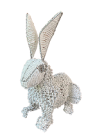 African Bead and Wire Handcrafted Bunny Home Décor Ornament Large Photo