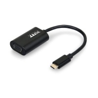 Port Connect 15cm Type-C to VGA Adapter - Black Photo