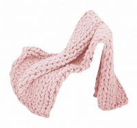 Wardrobenthings WnTCo Heavy High Quality Blush Pink Luxury Chunky Knit Throw Blanket Photo