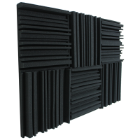 Hush Echo Metro Acoustic Sound Foam Panels - Black - 6 Pack Photo