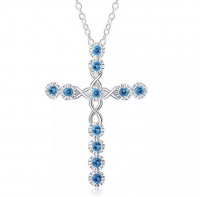 SilverCity Stunning Twisted Cross Zircon Necklace Photo