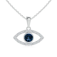Stella Luna Evil Eye Necklace with Swarovski Montana Crystal Photo