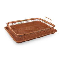 Blaumann 2 Piece Crispy Baking Tray Set with Metal Basket - Copper Photo