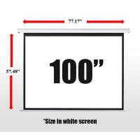 Projector 100'' Manual pull down screen with self lock Photo