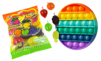 Hubble Kids Pop It - Rainbow Circle & Complimentary Tik Tok Jelly Fruit Bag Photo