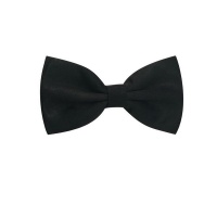 Plain Satin Bow Tie - Black Photo