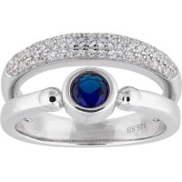 Blue Split Shank Silver Ring Photo
