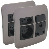 Major Tech Veti Round 2 Pin Plug Wall Socket - Pack of x2 Photo