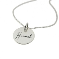 ""Hannah" Personalised Engraved Necklace in Sterling Silver" Photo