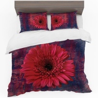 Print with Passion Single Red Flower Duvet Cover Set Photo
