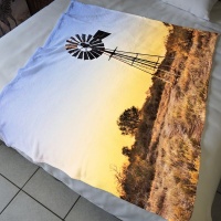 Print with Passion Windmill Sunset Fleece Lap Blanket Photo