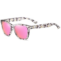 G&Q Retro Polarized Sunglasses - Kitty Print / Pink Photo