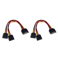 SATA Power Y Splitter Cable Adapter - Male to Female 6" - 3 Pack Photo