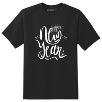 Just Kidding Kids "Happy New Year" Short Sleeve T-Shirt -Black Photo