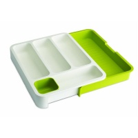 Drawer store Expandable Cutlery Tray Organizer - Green and White Photo