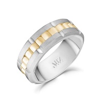 8mm Matte & Shiny YG Two Tone Spinner Ring Photo
