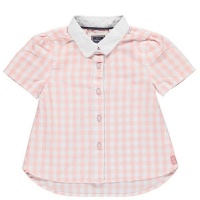 SoulCal Infant Girls Short Sleeve Shirt - Pink Gingham Photo