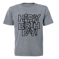 Happy Birthday - Letter Design - Adults - T-Shirt Photo