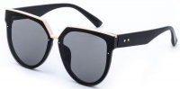 You & I Ladies Black Cateye Sunglasses - Gold Photo