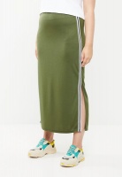 Women's STYLE REPUBLIC PLUS Maxi Skirt With Slits - Plus size - Green Photo