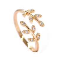 iDesire leaf ring with cubic zirconias - adjustable size Photo