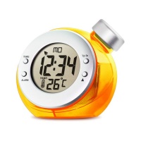 Water Clock With Thermometer and Alarm - Powered by Water - Orange Photo