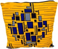 Mvulakazi - Yellow Multi Colour Shapes Cushion Cover Photo