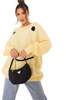 I Saw it First - Ladies Yellow Crew Neck Jumper With Large Scale Smiley Face Photo