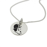 Charlie Chaplin Necklace with 'Life can be Wonderful' Engraved on the Back Photo