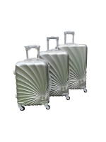 3 Piece Hard Outer Shell Lightweight Spiral Metallic Luggage Bag Set Photo