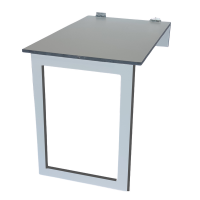 SpaceSave Space-Saving Foldable Floating Wall Table with Mirror and Shelf 100x60cm Photo