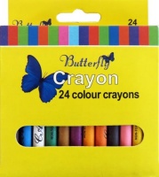 Butterfly Wax Crayons - 8X8Mm - 24 Colour Photo
