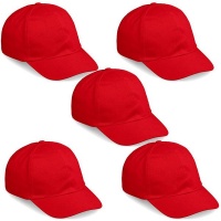 Always Summer Red Clifton 6 Panel Cotton Beach Cap 5 Pack Photo