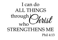 Graceful Accessories Wall Vinyl - I Can Do All Things Through Christ Photo