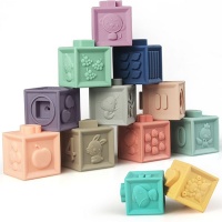 NXTech Soft Squeeze Educational Bath Time Baby Stacking Blocks - 12 Piece Set Photo