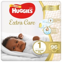 Huggies Extra Care Diapers Size 1 - 96 Nappies Photo
