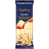 Symphony - White Chocolate with Hazelnuts Slab 24x100g Photo