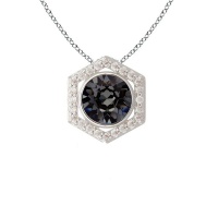Stella Luna Honeycomb Necklace- made with Swarovski Silver Night Crystal Photo